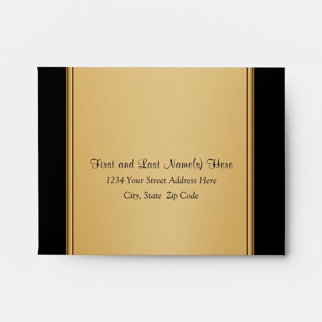 Black and Gold Envelopes in Many Sizes (Front)