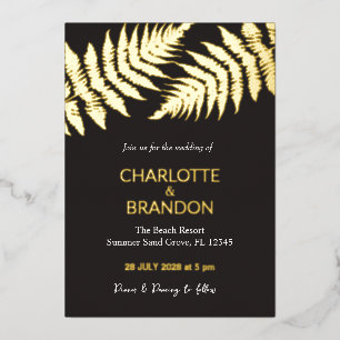 Black and Gold Ferns Outdoors Wedding Gold 