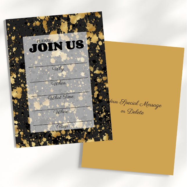 Black and Gold Fill In Multi Purpose Invitation (Creator Uploaded)