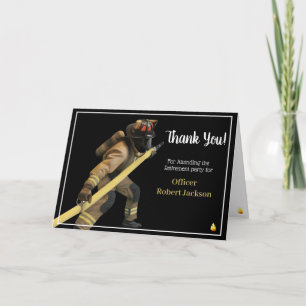 Black and Gold Firefighters Retirement Thank You Card