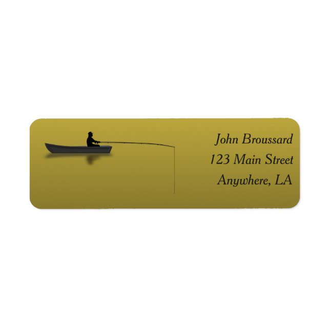 Black and Gold Fishing Address Label Return Address Label (Front)