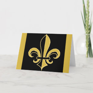 Black and Gold Fleur de lis Card