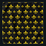 Black and Gold Fleur de Lis Pattern Bandana<br><div class="desc">Black and Gold Fleur de Lis Pattern</div>