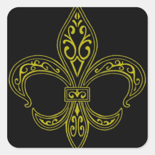 Black and Gold Fleur De Lis Sticker