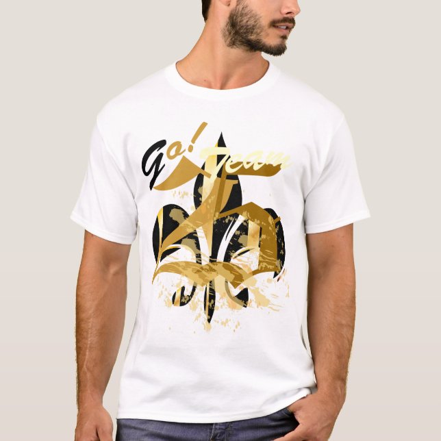 Black and Gold Fleur de Lis T-Shirt (Front)