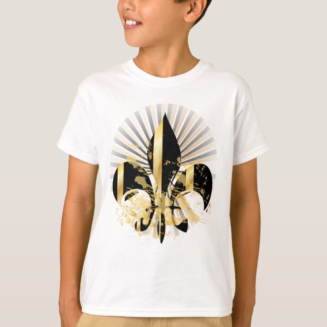 Black and Gold Fleur de Lis T-Shirt (Front)