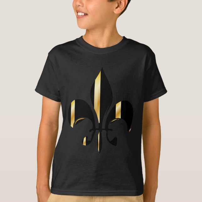 Black and Gold Fleur de Lis T-Shirt (Front)