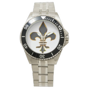 Black and Gold Fleur-de-lis Watch