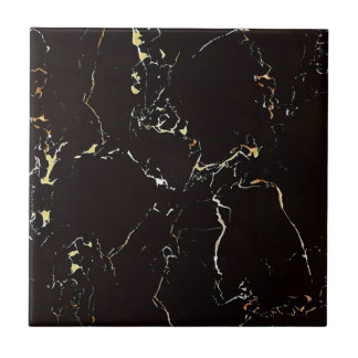 Black and gold floor tiles