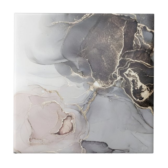 black and gold floor tiles grey white (Front)