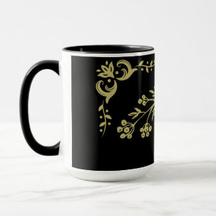 Black and Gold Floral Mug
