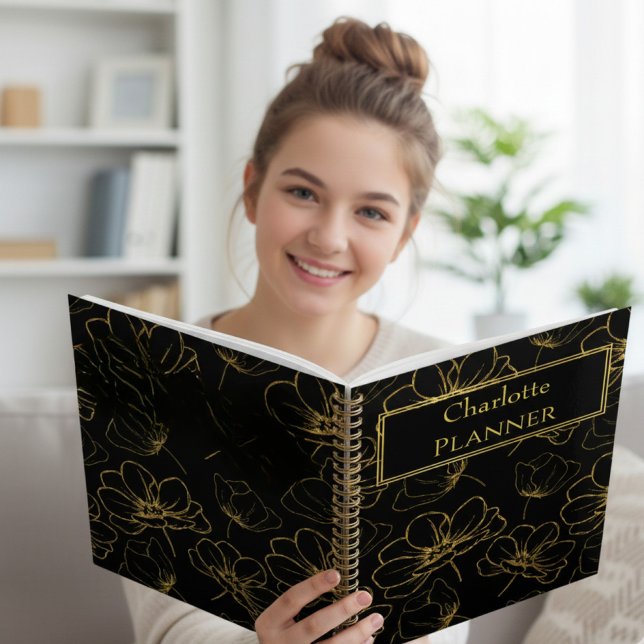 Black and Gold Floral Name Planner (Creator Uploaded)