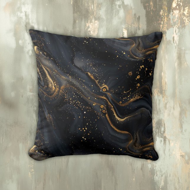 Black and Gold Fluid Marble Cushion (Creator Uploaded)