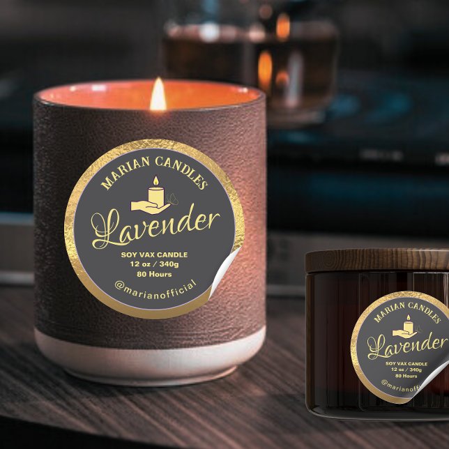 black and gold foil Candle Label (Creator Uploaded)