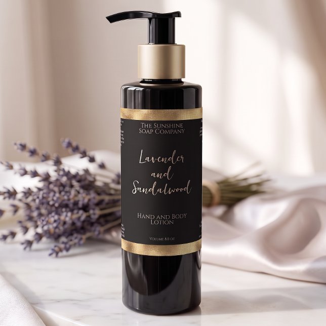 Black and gold foil cosmetics bottle label (Creator Uploaded)