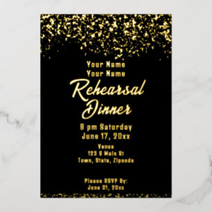 Black and Gold Foil Rehearsal Dinner