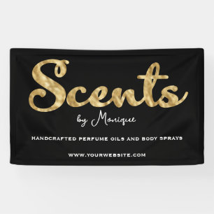 Black and Gold Foil Scents Business Banner
