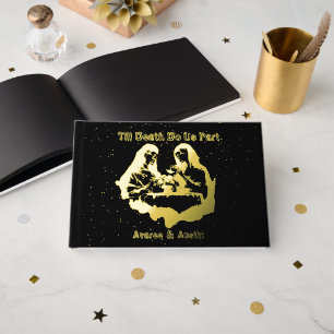 Black and Gold Foil Till Death Do Us Part Guest Book