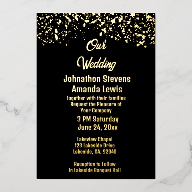 Black and Gold Foil Wedding (Front)