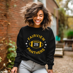 Black and Gold Football Player Jersey Number Sweatshirt
