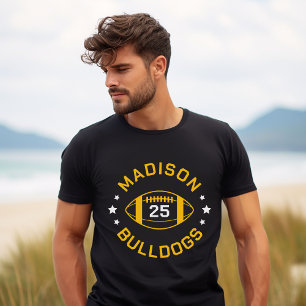 Black and Gold Football Player Jersey Number T-Shirt