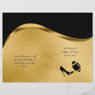 Black and Gold Football Wedding Program