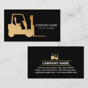 black and Gold Forklift, Logisitcs - Professional Business Card
