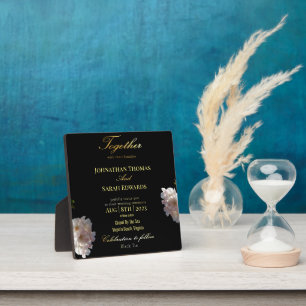 Black And Gold Formal Tabletop Plaque with Easel