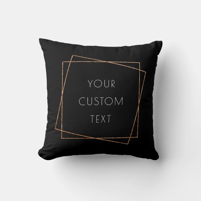 Black and gold frame art deco cushion (Front)