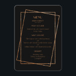 Black and gold frame art deco wedding menu card<br><div class="desc">Give a vintage and retro style to your wedding with this black and gold frame art deco design.</div>
