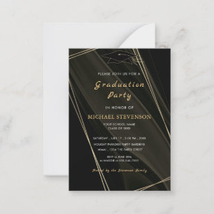 Black and Gold Frame Graduation Invitation Example
