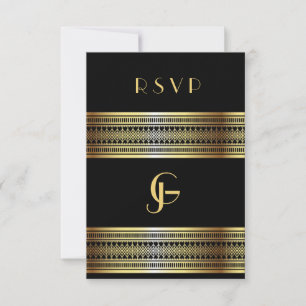 Black and Gold Gay/Lesbian Wedding Response Cards