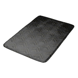Black and Gold Geometric pattern Bath Mat