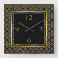 Black And Gold Geometric Pattern Damasks