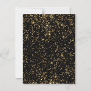 Black and Gold Glam Confetti Pattern   Luxury New  Magnetic Invitation