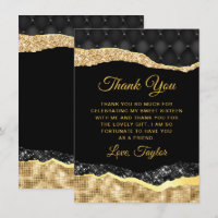 Black and Gold Glam Tears Sweet Sixteen