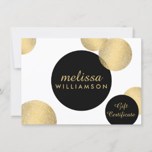 Black and Gold Glamour and Beauty Gift Certificate