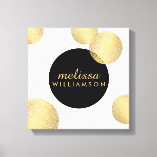 Black and Gold Glamour and Beauty Personalised Canvas Print