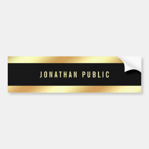 Black And Gold Glamour Modern Trendy Template Bumper Sticker