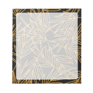 Black and Gold Glitter Chic   Faux Glitter Notepad