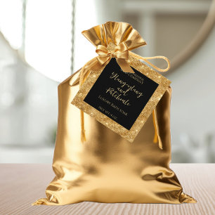 Black and Gold Glitter Cosmetics Product Tag