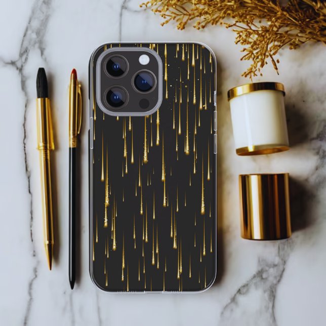 Black and Gold Glitter Drops | Unique Phone Case | (Creator Uploaded)