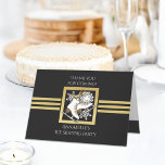 Black and Gold Glitter Ice Skating Thank You Cards<br><div class="desc">The design features a pair of ice skates over a snowflake crest with black and faux gold glitter background. This elegant winter sports design serves as cool modern and unique thank you cards with personalised text for ice skating | figure skating themed birthday, Christmas party, or any other special occasions....</div>