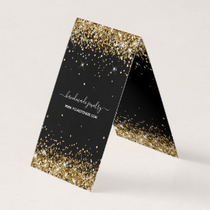 Black and Gold Glitter Necklace Display Cards
