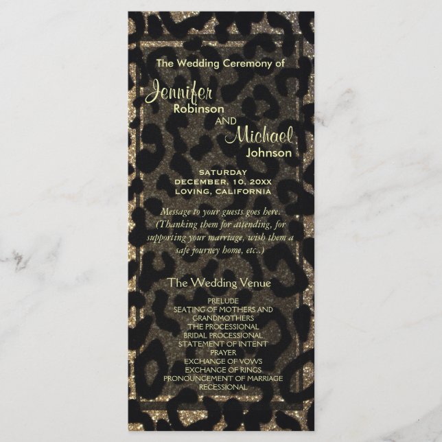 Black and Gold Glitter Program (Front)