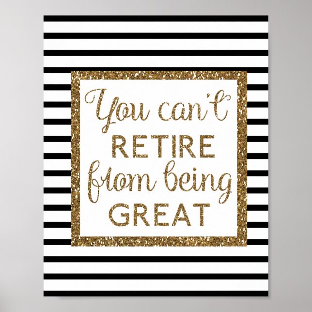 Black and Gold Glitter Retirement Poster (Front)