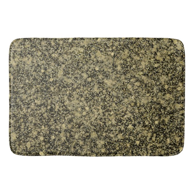 Black and Gold Glitter Sparkle Bath Mat (Front)