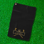 Black And Gold Golf Clubs Personalized  Golf Towel<br><div class="desc">Personalize the name to create a great golf gift and keepsake. Designed by Thisisnotme©</div>