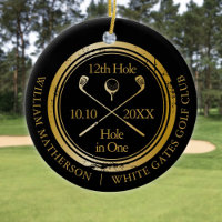 Black And Gold Golf Hole In One Retro Personalised