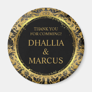 Black And Gold Goth Pattern Magnet